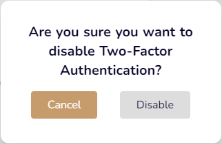 Disable 2FA